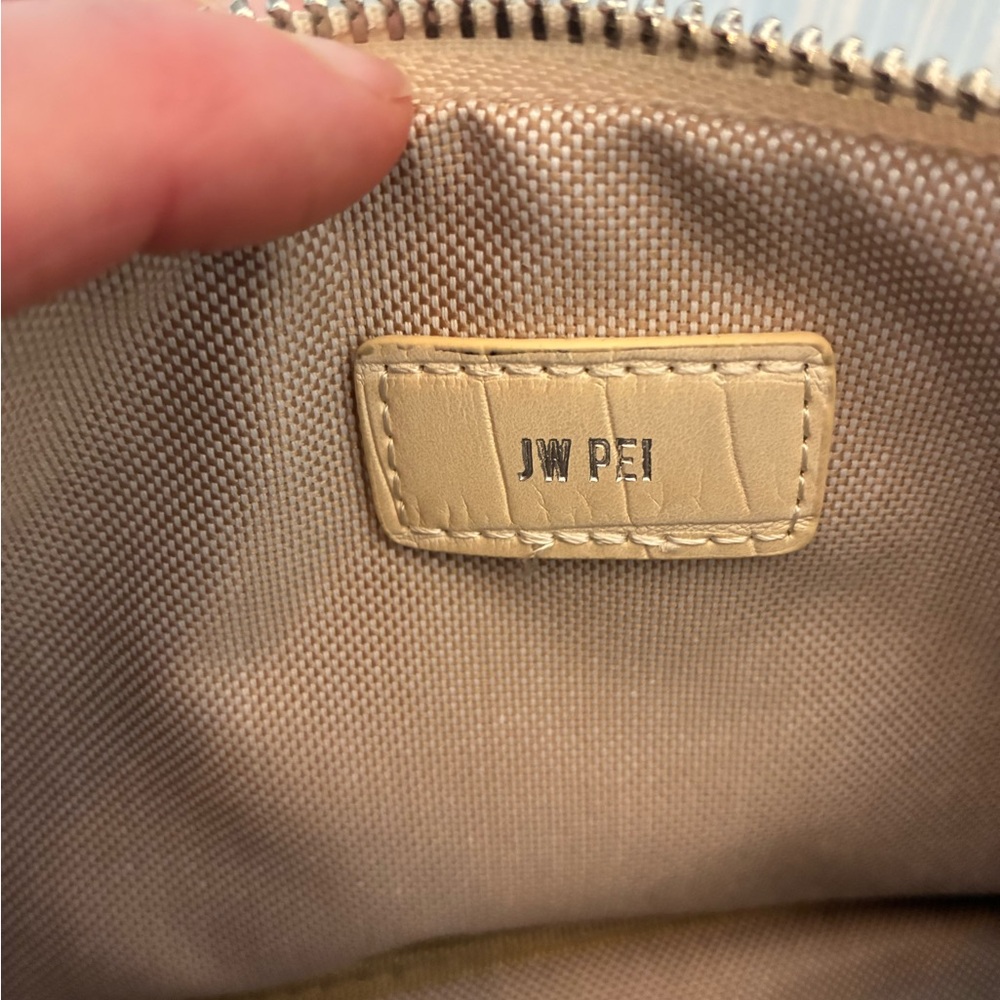 JW Pei Eva Shoulder Bag ivory mock croc Nordstrom east west spring wedding - Picture 7 of 16